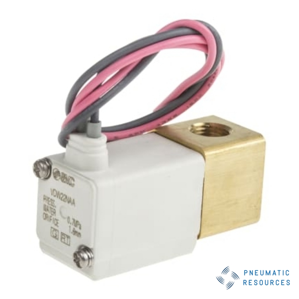 Picture of 2/2 Pneumatic Solenoid Valve - Solenoid/Spring G 1/8 VDW Series 24V dc, SMC, VDW22NAA