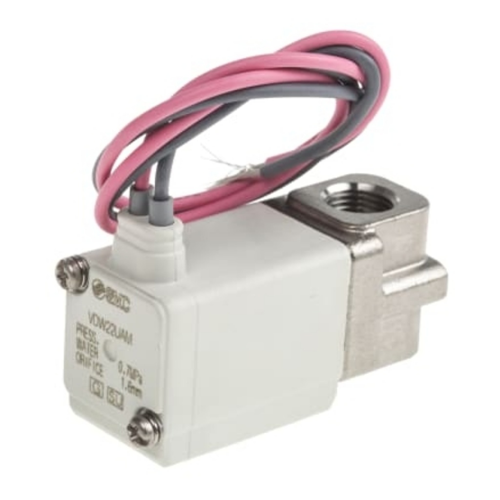 Picture of 2/2 Pneumatic Solenoid Valve - Solenoid/Spring G 1/8 VDW Series 24V dc, SMC, VDW22UAM