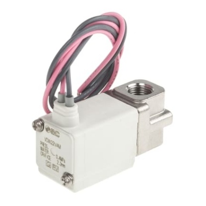 Picture of 2/2 Pneumatic Solenoid Valve - Solenoid/Spring G 1/8 VDW Series 24V dc, SMC, VDW22VAM