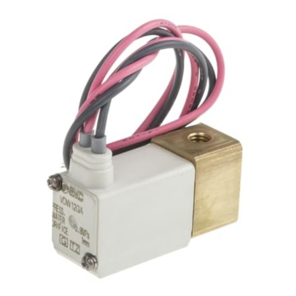 Picture of 2/2 Pneumatic Solenoid Valve - Solenoid/Spring M5 Ports VDW Series 24V dc, SMC, VDW12GA