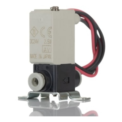 Picture of 2/2 Pneumatic Solenoid Valve - Solenoid/Spring One-Touch Fitting 4 mm VDW Series 24V dc, SMC, VDW10EA