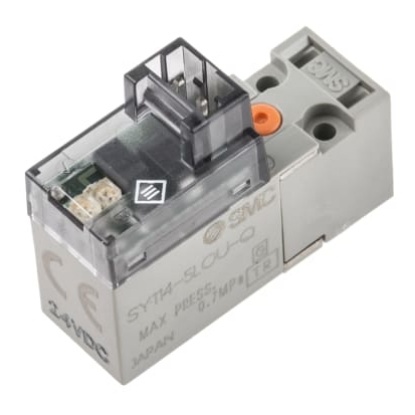 Picture of 3/2 Pneumatic Control Valve - Solenoid/Spring SY100 Series 24V dc, SMC, SY114-5LOU-Q