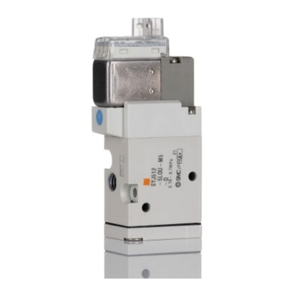 Picture of 3/2 Pneumatic Solenoid Valve - Solenoid/Pilot Metric M5 SYJ500 Series 24V dc, SMC, SYJ512-5LOU-M5-Q