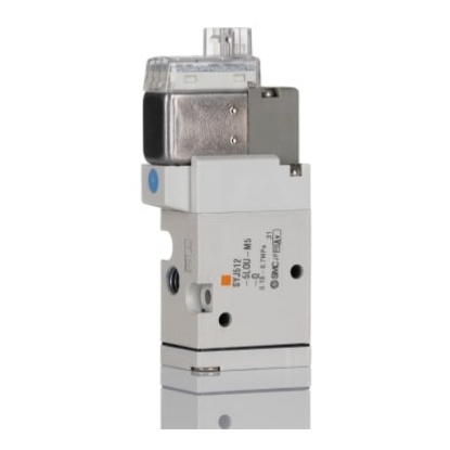Picture of 3/2 Pneumatic Solenoid Valve - Solenoid/Pilot Metric M5 SYJ500 Series 24V dc, SMC, SYJ512-5LOU-M5-Q