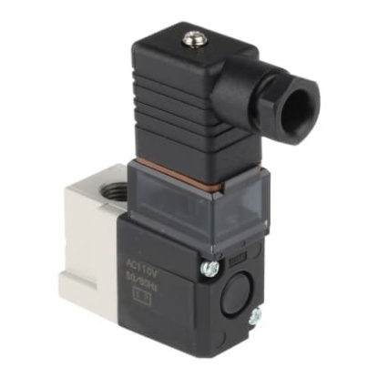 Picture of 3/2 Pneumatic Solenoid Valve - Solenoid/Solenoid G 1/4 VT307 Series 110V ac, SMC, VT307-3DZ1-02F-Q