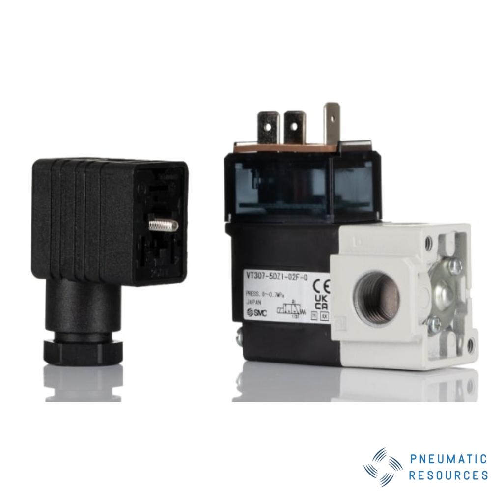 Picture of 3/2 Pneumatic Solenoid Valve - Solenoid/Solenoid G 1/4 VT307 Series 24V dc, SMC, VT307-5DZ1-02F-Q