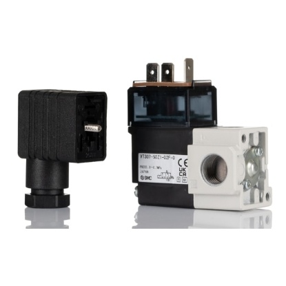 Picture of 3/2 Pneumatic Solenoid Valve - Solenoid/Solenoid G 1/4 VT307 Series 24V dc, SMC, VT307-5DZ1-02F-Q