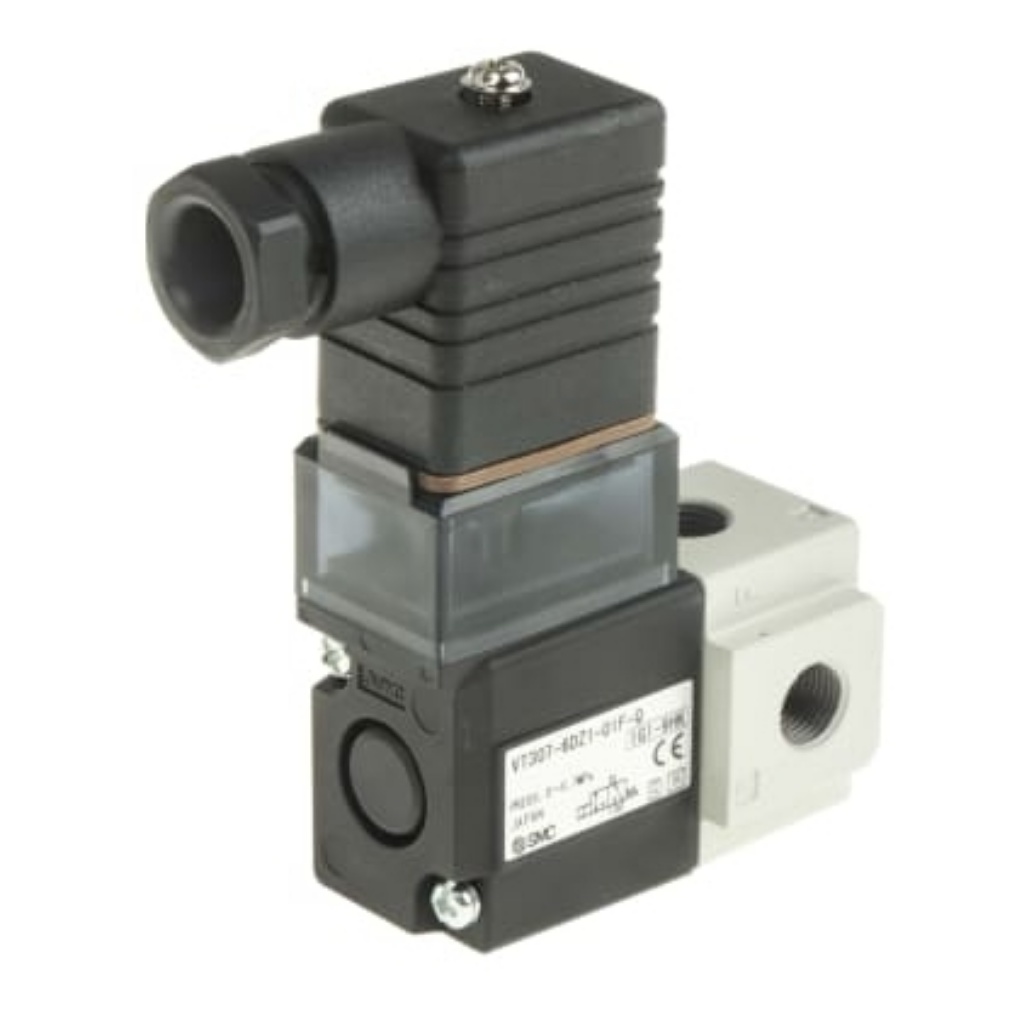 Picture of 3/2 Pneumatic Solenoid Valve - Solenoid/Solenoid G 1/8 VT307 Series 12V dc, SMC, VT307-6DZ1-01F-Q