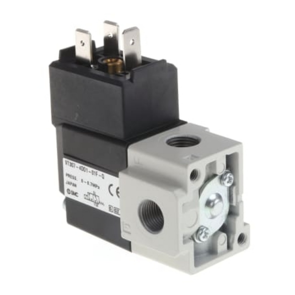 Picture of 3/2 Pneumatic Solenoid Valve - Solenoid/Solenoid G 1/8 VT307 Series 220V ac, SMC, VT307-4DO1-01F-Q