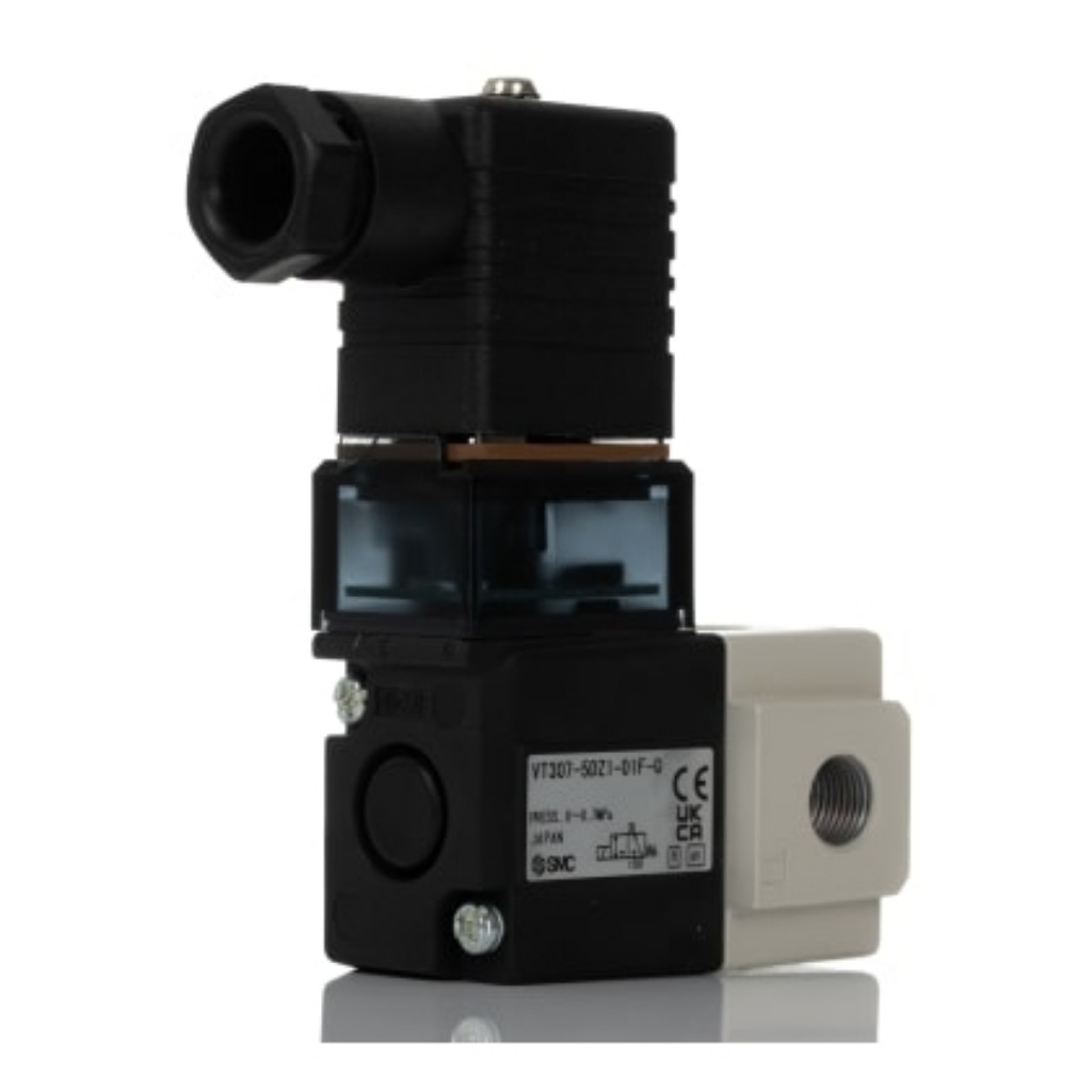 Picture of 3/2 Pneumatic Solenoid Valve - Solenoid/Solenoid G 1/8 VT307 Series 24V dc, SMC, VT307-5DZ1-01F-Q