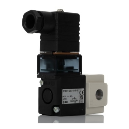 Picture of 3/2 Pneumatic Solenoid Valve - Solenoid/Solenoid G 1/8 VT307 Series 24V dc, SMC, VT307-5DZ1-01F-Q