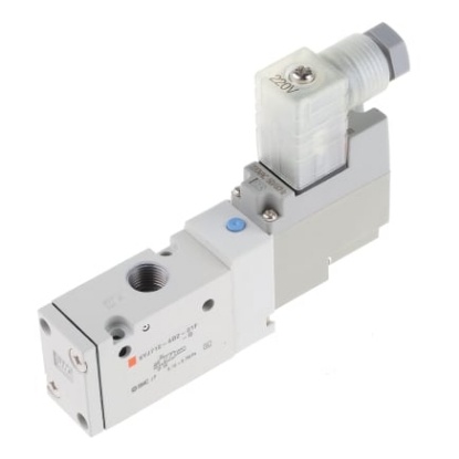 Picture of 3/2 Pneumatic Solenoid Valve - Solenoid/Spring G 1/8 SYJ700 Series 230V ac, SMC, SYJ712-4DZ-01F-Q