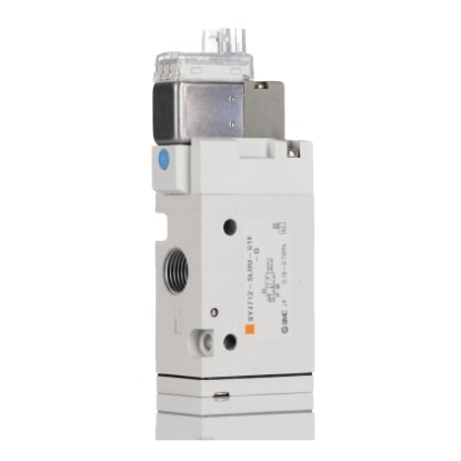 Picture of 3/2 Pneumatic Solenoid Valve - Solenoid/Spring G 1/8 SYJ700 Series 24V dc, SMC, SYJ712-5LOU-01F-Q
