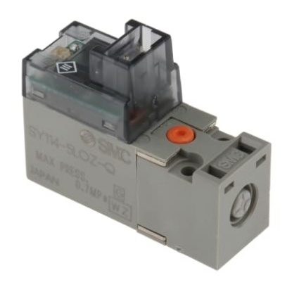 Picture of 3/2 Pneumatic Solenoid Valve - Solenoid/Spring SY100 Series 24V dc, SMC, SY114-5LOZ-Q
