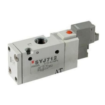 Picture of 3 port Solenoid Valve NC Pneumatic Solenoid Valve - Solenoid G 1/8 SYJ7000 Series, SMC, SYJ712M-5D-01F-Q