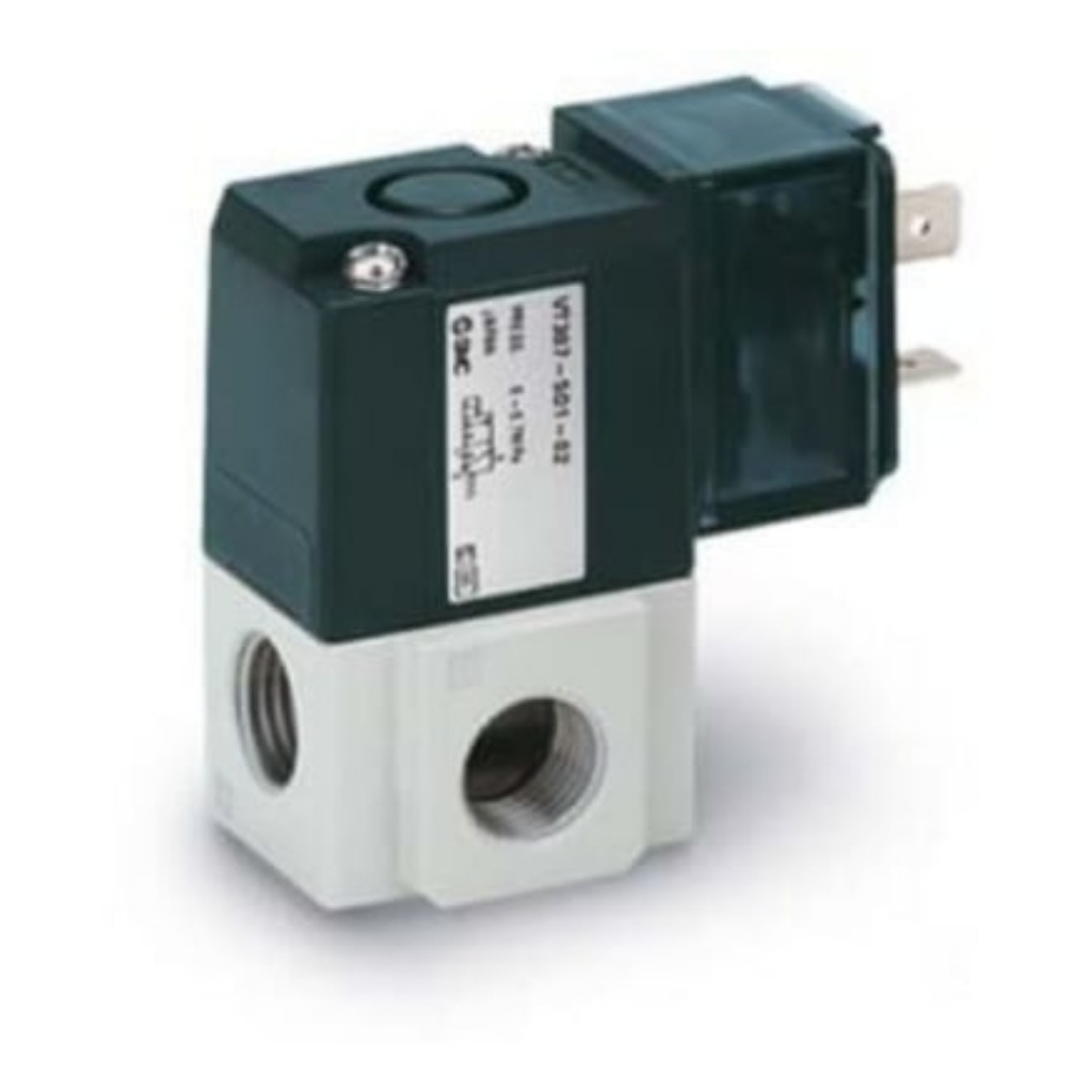 Picture of 3 Port Solenoid Valve Pneumatic Solenoid Valve - Air G 1/8 VT307 Series, SMC, VT307E-5D1-01F-Q