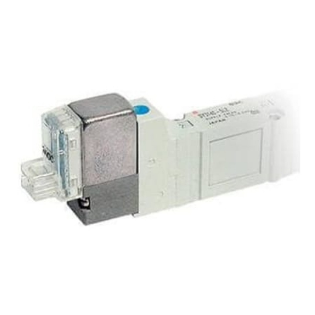 Picture of 3 Position Closed Center Pneumatic Solenoid Valve - Solenoid/Pilot Rc 1/4 SY7000 Series 24V dc, SMC, SY7320-5YO-02-Q