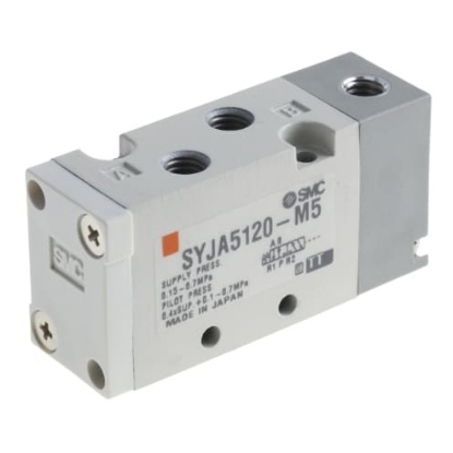 Picture of 5/2 Pneumatic Control Valve - Pilot/Spring Metric M5 x 0.8 SYJA5000 Series, SMC, SYJA5120-M5