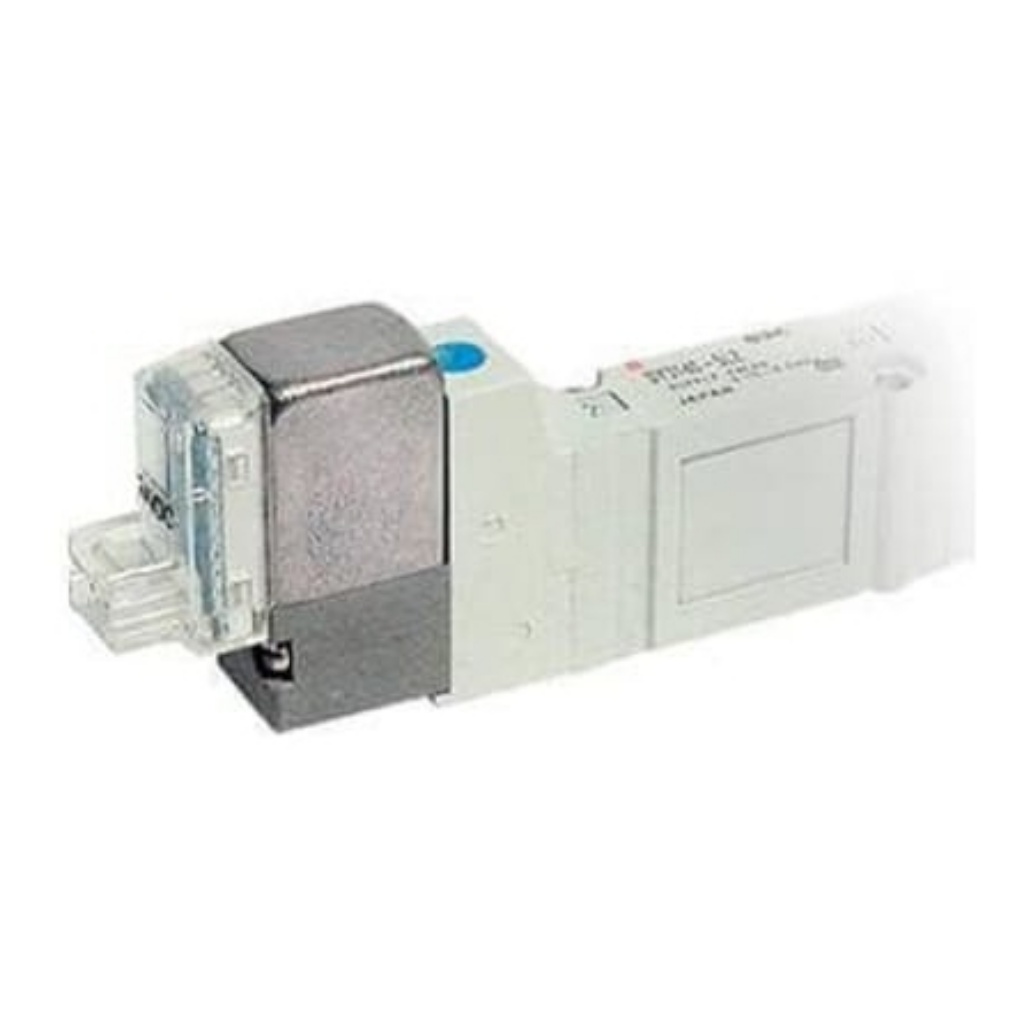 Picture of 5/2 Pneumatic Solenoid Valve - One-Touch Fitting 6 mm SY5120 Series 24V dc, SMC, SY5120-5LOU-C6-Q