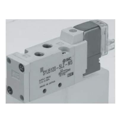 Picture of 5/2 Pneumatic Solenoid Valve - Pilot/Pilot Metric M5 SYJ5000 Series 115V ac, SMC, SYJ5120-3DZ-M5-Q