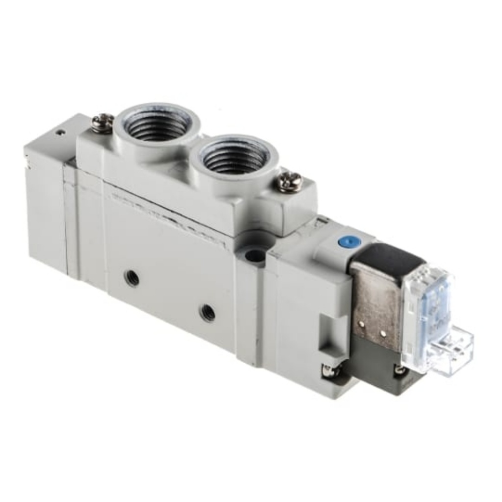 Picture of 5/2 Pneumatic Solenoid Valve - Solenoid/Pilot G 1/4 SY7000 Series 24V dc, SMC, SY7120-5LOU-02F-Q
