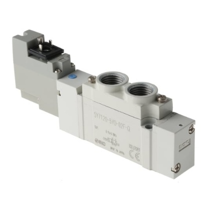 Picture of 5/2 Pneumatic Solenoid Valve - Solenoid/Pilot G 1/4 SY7000 Series 24V dc, SMC, SY7120-5YO-02F-Q