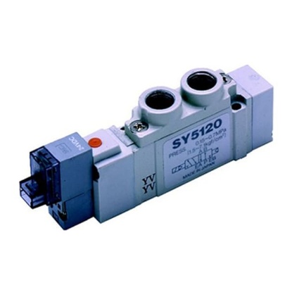 Picture of 5/2 Pneumatic Solenoid Valve - Solenoid/Pilot One-Touch Fitting 6 mm SY5000 Series 24V dc, SMC, SY5120-5DZ-C6F-Q