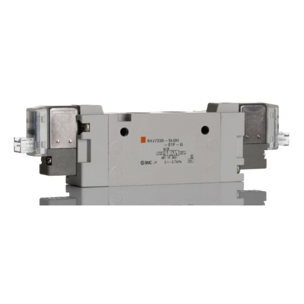 Picture of 5/2 Pneumatic Solenoid Valve - Solenoid/Solenoid G 1/8 SYJ7000 Series 24V dc, SMC, SYJ7220-5LOU-01F-Q