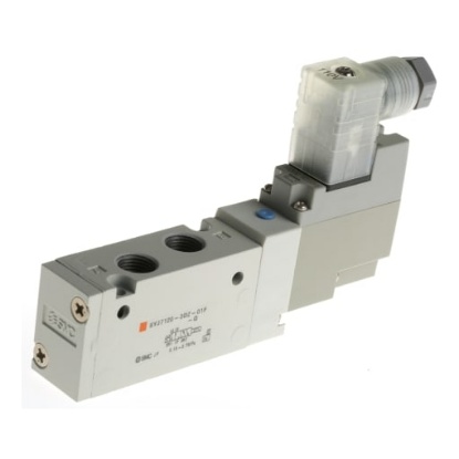 Picture of 5/2 Pneumatic Solenoid Valve - Solenoid/Spring G 1/8 SYJ7000 Series 115V ac, SMC, SYJ7120-3DZ-01F-Q