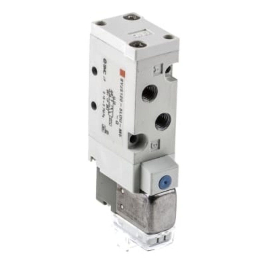 Picture of 5/2 Pneumatic Solenoid Valve - Solenoid/Spring Metric M5 SYJ5000 Series 24V dc, SMC, SYJ5120-5LOU-M5-Q