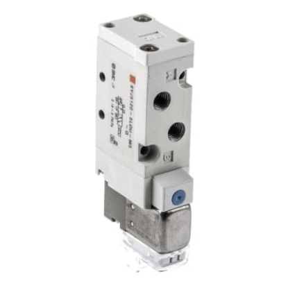 Picture of 5/2 Pneumatic Solenoid Valve - Solenoid/Spring Metric M5 SYJ5000 Series 24V dc, SMC, SYJ5120-5LOU-M5-Q