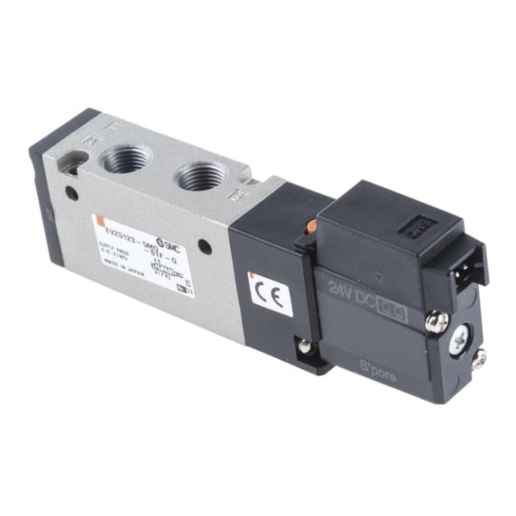 Picture of 5/2 Pneumatic Solenoid Valve - Spring/Solenoid G 1/8 VZ5000 Series 24V dc, SMC, EVZ5123-5MO-01F-Q