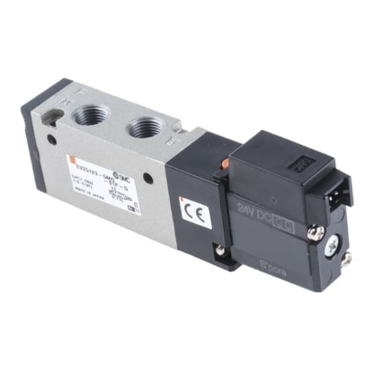 Picture of 5/2 Pneumatic Solenoid Valve - Spring/Solenoid G 1/8 VZ5000 Series 24V dc, SMC, EVZ5123-5MO-01F-Q
