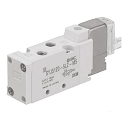 Picture of 5/2 Pneumatic Solenoid Valve - Spring/Solenoid Metric M5 SYJ5000 Series 24V dc, SMC, SYJ5123-5LOU-M5-Q