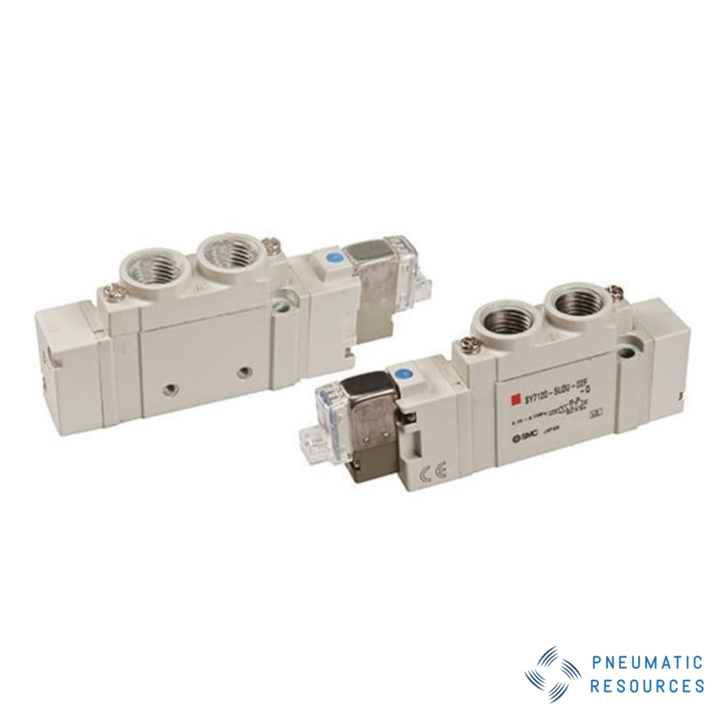 Picture of 5/3 Pneumatic Solenoid Valve - Pilot/Pilot G 1/4 SY7000 Series 24V dc, SMC, SY7420-5YO-02F-Q