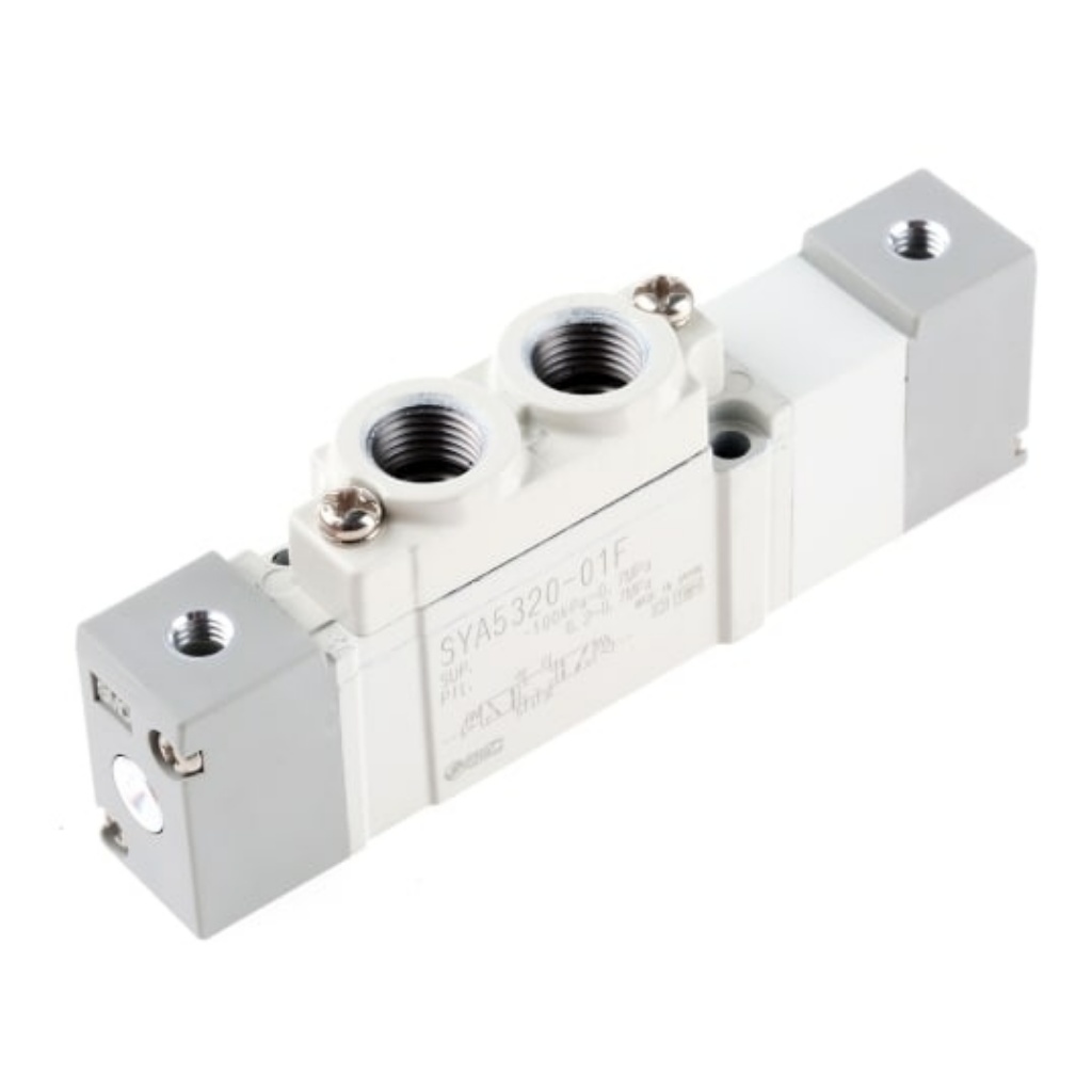 Picture of 5/3 Pneumatic Solenoid Valve - Pilot/Pilot G 1/8 SYA5000 Series, SMC, SYA5320-01F