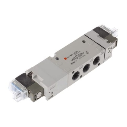 Picture of 5/3 Pneumatic Solenoid Valve - Pilot/Pilot G 1/8 SYJ7000 Series 24V dc, SMC, SYJ7320-5LOU-01F-Q