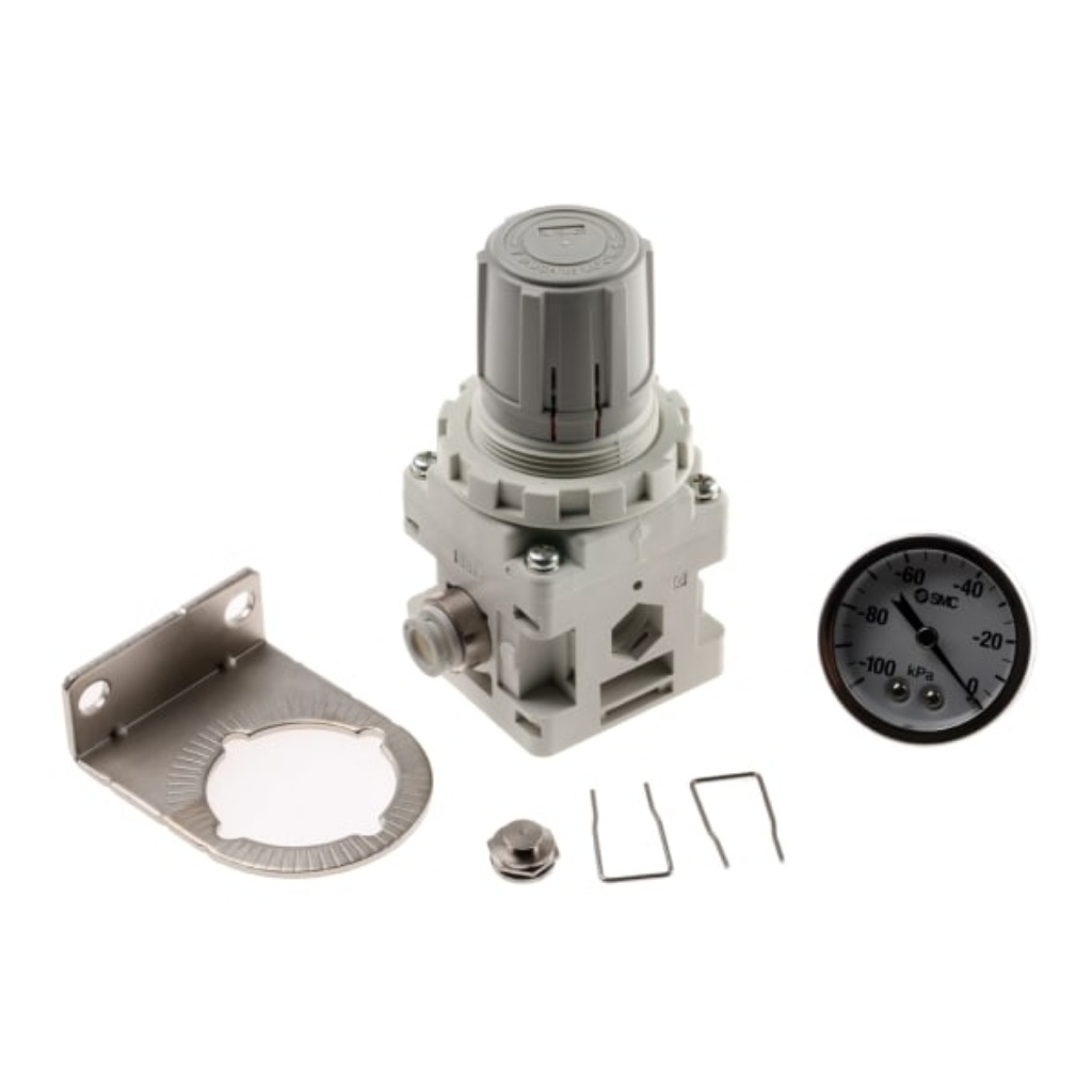 Picture of Metric M8 port 240L/min Vacuum Regulator, -100kPa to -1.3kPa, SMC, IRV20-C08BG