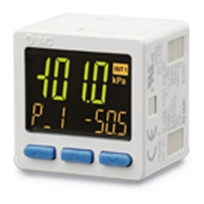 Picture of PNP Open Collector 2 Outputs + Analogue Voltage Pressure Switch, R 1/8 0bar to -1.01 bar, SMC, ZSE20B-T-01-W